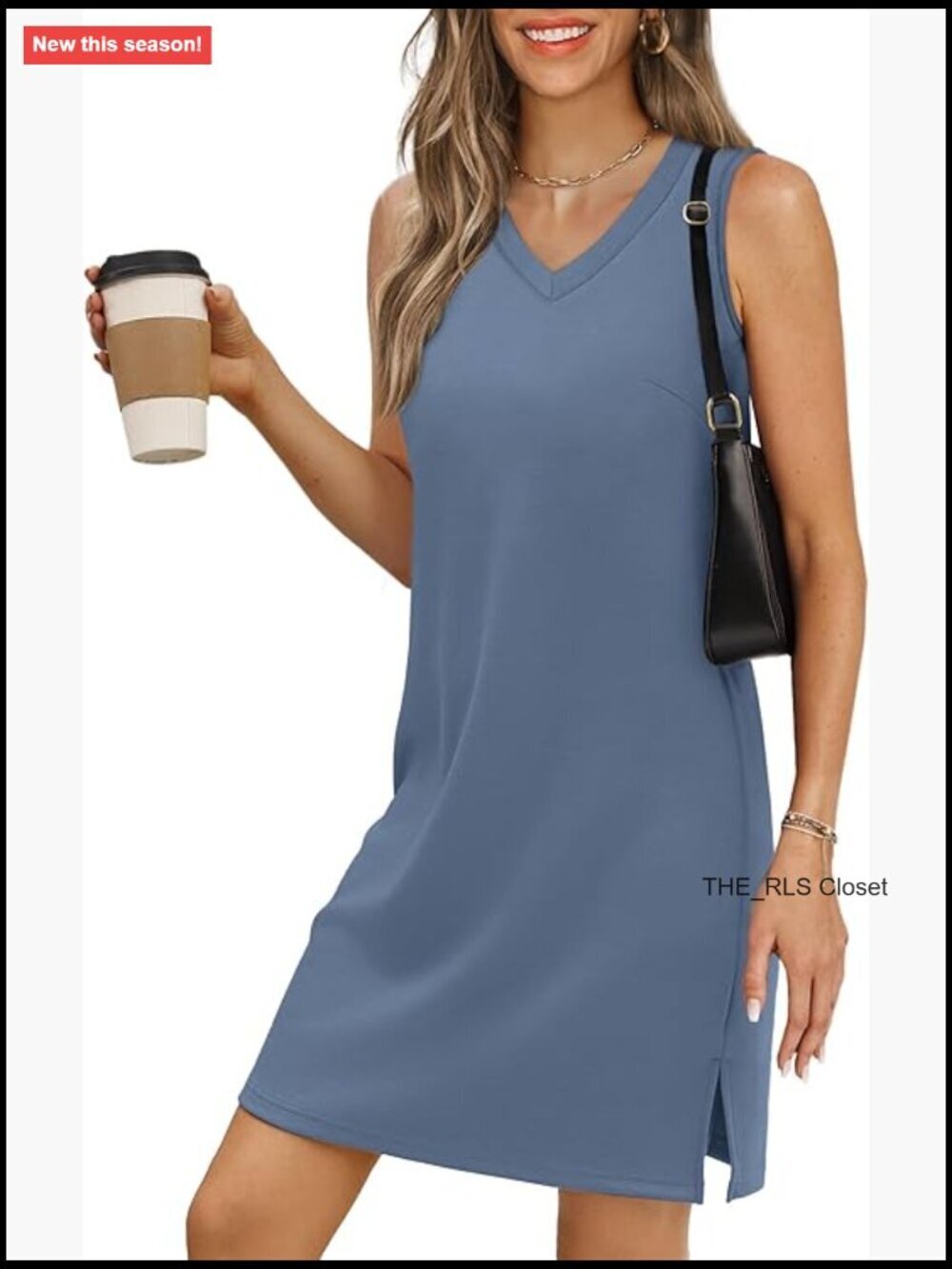 V-Neck Sleeveless Casual Beach Dress with Side Splits